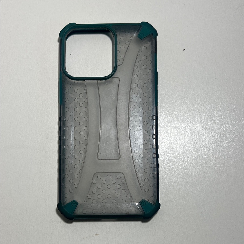Teal and Clear Protective Phone Case - IPhone 13 Promax